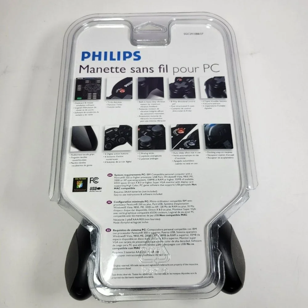 Philips Wireless Analog PC Gaming Controller w/ Docking Receiver NEW SEALED